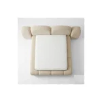 Ivory Cloud Bed in beige fabric by Marina Living UAE