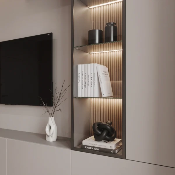 Kiva TV Unit with Paneling & Storage Kiva TV unit with paneling and storage by Marina Living UAE