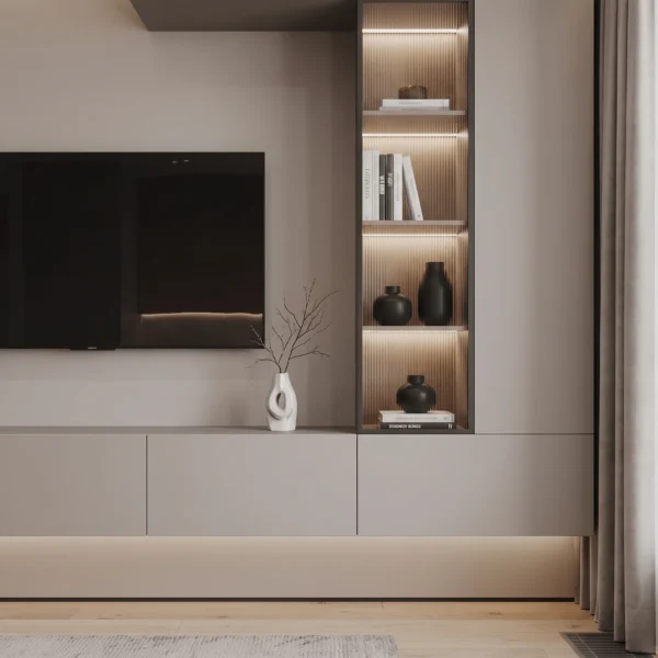 Kiva TV Unit with Paneling & Storage Kiva TV unit with paneling and storage by Marina Living UAE