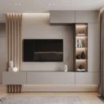 Kiva TV unit with paneling and storage by Marina Living UAE