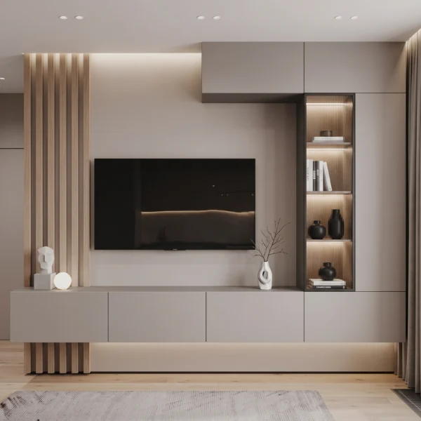 Kiva TV Unit with Paneling & Storage Kiva TV unit with paneling and storage by Marina Living UAE