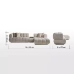Lumessia 4-Seater Velvet Right Corner Sofa - Image 10