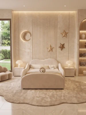 Off White Upholstered Cloud Bed