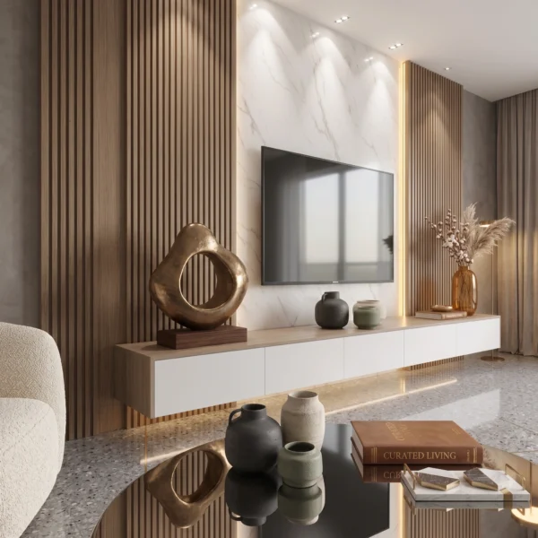 Lunaro Floating TV Wall Unit Dubai UAE (2) Floating TV Console Dubai