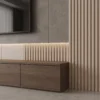 Lunaro Fluted Media Wall Unit with Display Shelves Lunaro fluted media wall unit with display shelves by Marina Living UAE