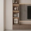 Lunaro Fluted Media Wall Unit with Display Shelves Lunaro fluted media wall unit with display shelves by Marina Living UAE