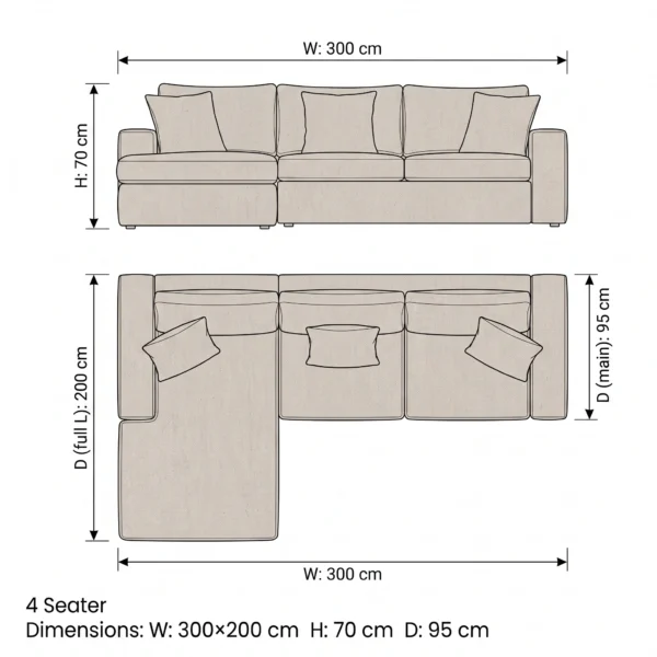 Luxe-L-Shaped-Sofa Luxe L-Shaped Four-Seater Sofa in beige linen by Marina Living UAE