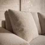 Luxe L-Shaped Four-Seater Sofa in beige linen by Marina Living UAE