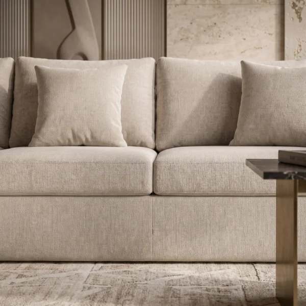 Luxe-L-Shaped-Sofa Luxe L-Shaped Four-Seater Sofa in beige linen by Marina Living UAE