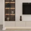 Luxury Media Console with Wood Panel & LED Display Storage Luxury media console with wood panel and LED display storage by Marina Living UAE