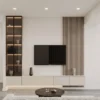 Luxury Media Console with Wood Panel & LED Display Storage Luxury media console with wood panel and LED display storage by Marina Living UAE