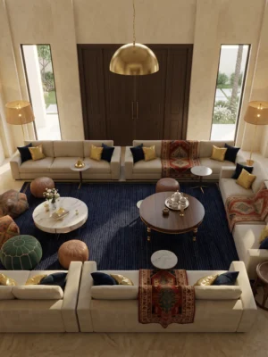 Majestic Arabic Majlis Sofa Set (4) Villa Majlis Furniture Abu Dhabi