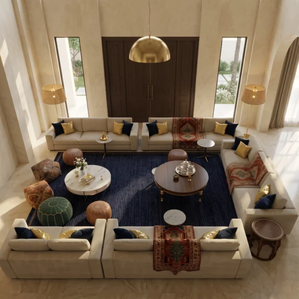 Majestic Arabic Majlis Sofa Set (4) Villa Majlis Furniture Abu Dhabi