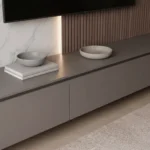 Marvella slat marble TV wall console by Marina Living UAE