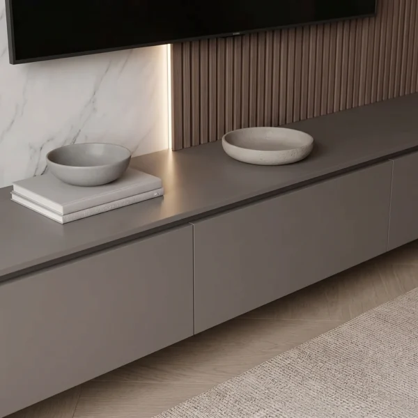 Marvella Slat Marble TV Wall Console Marvella slat marble TV wall console by Marina Living UAE