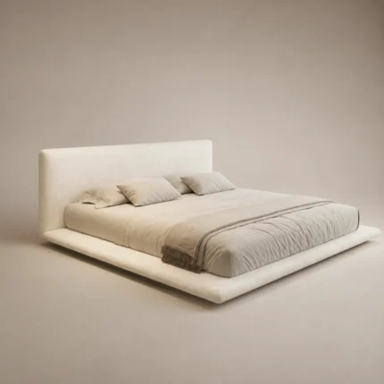 Mellow Linen Bed in beige linen by Marina Living UAE