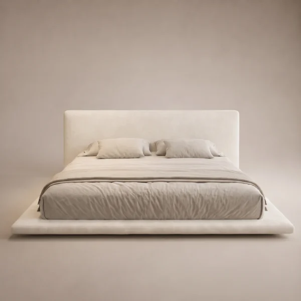 Mellow-Linen-Bed Mellow Linen Bed in beige linen by Marina Living UAE