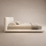 Mellow Linen Bed in beige linen by Marina Living UAE