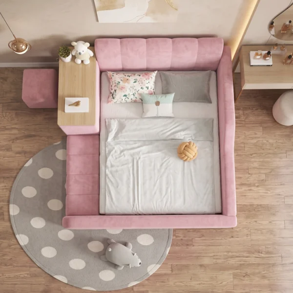 Mila Storage Nook Kids Bed Custom Made Bed Dubai UAE (5) Kids Bed with Built-In Shelves UAE