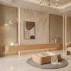 Modern Oak Wall-Mounted TV Unit with Matching Coffee Table in Dubai UAE (6) Contemporary Oak Living Room Furniture UAE