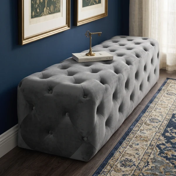 Modern Regent Deep-Button Tufted Bench Dubai UAE (1) Regent Deep-Button Tufted Bench Dubai UAE