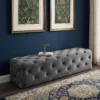 Modern Regent Deep-Button Tufted Bench Dubai UAE (3) Grey Upholstered Bench UAE