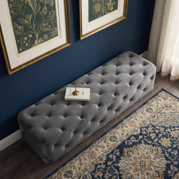Modern Regent Deep-Button Tufted Bench Dubai UAE (4) Deep Button Bench Dubai