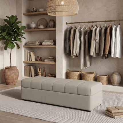 Modern Upholstered Storage Ottoman Bench Dubai UAE