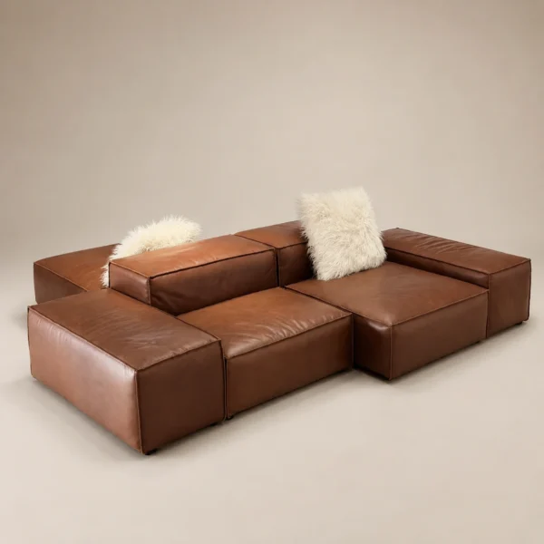 Molto-Leather-Sectional-sofa Molto Leather Sectional Sofa in brown by Marina Living UAE