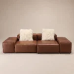 Molto Leather Sectional Sofa in brown by Marina Living UAE