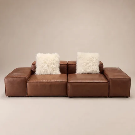 Molto Leather Sectional Sofa in brown by Marina Living UAE