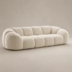 Mora Straight Sofa in beige boucle by Marina Living UAE