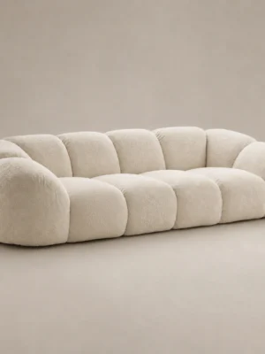 Mora-Straight-Sofa Mora Straight Sofa in beige boucle by Marina Living UAE