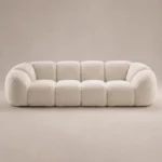 Mora Straight Sofa in beige boucle by Marina Living UAE