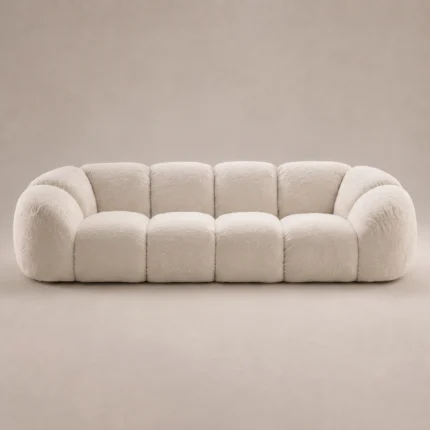 Mora Straight Sofa in beige boucle by Marina Living UAE