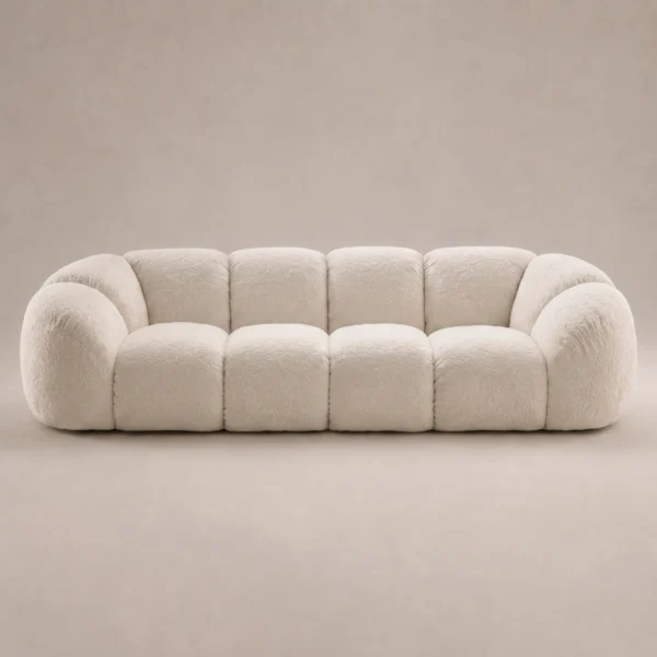 Mora-Straight-Sofa Mora Straight Sofa in beige boucle by Marina Living UAE