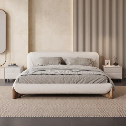 Nordica Boucle Wood Platform Bed Dubai UAE
