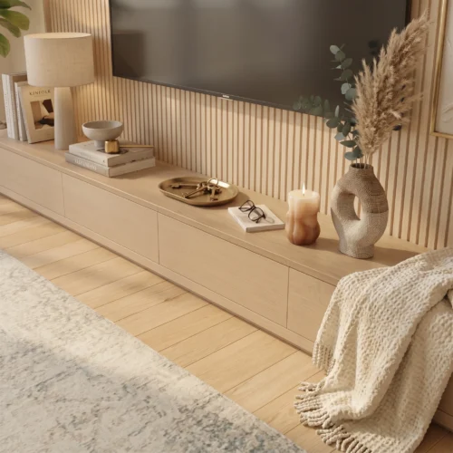 Modern PVC Slat TV Wall Panel UAE