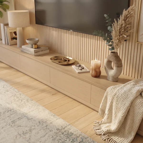 Nordica Slat TV Wall Unit Dubai UAE (2) Modern PVC Slat TV Wall Panel UAE
