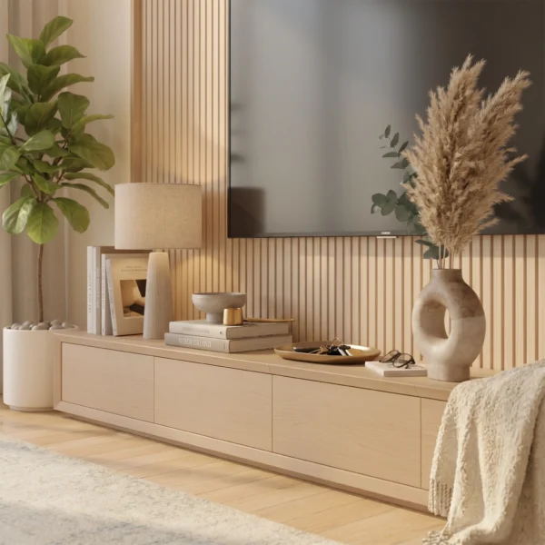 Nordica Slat TV Wall Unit Dubai UAE (5) Wall Mounted TV Cabinet UAE