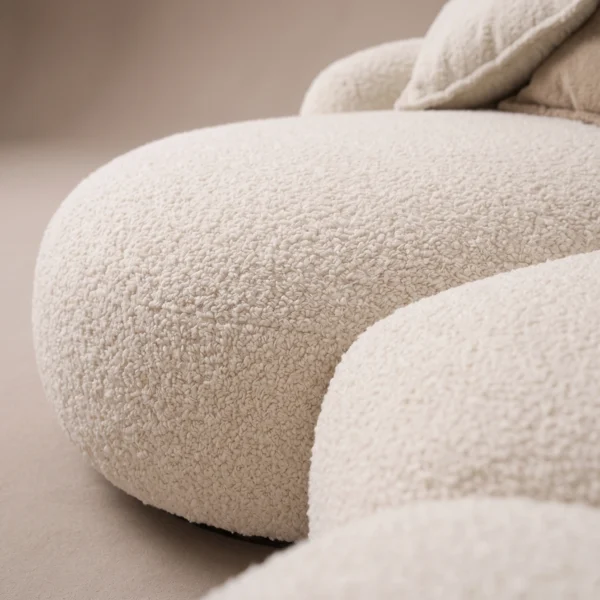 Noria-Corner-Sofa Noria Corner Sofa in beige bouclé by Marina Living UAE