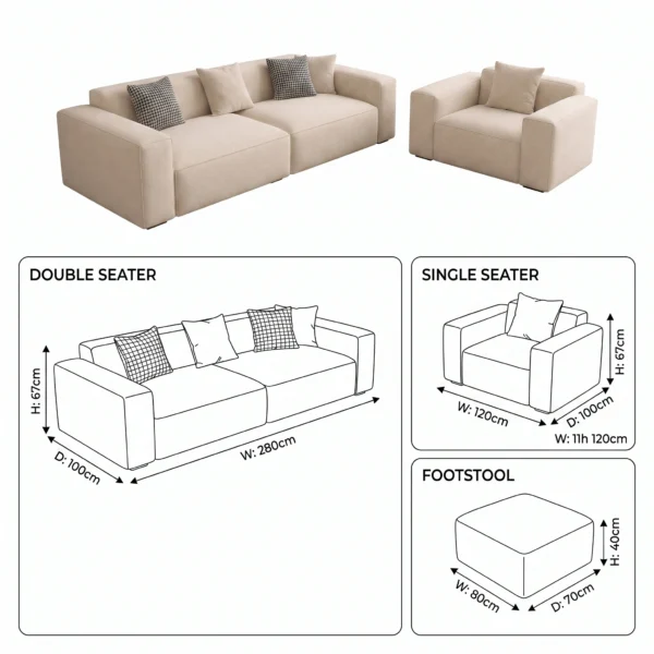 Nuvel-Luxury-Sofa Nuvel Luxury Sofa in beige linen by Marina Living UAE