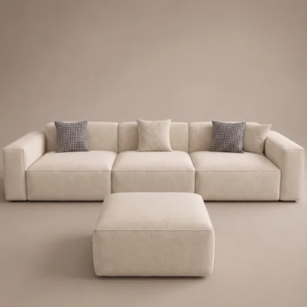 Nuvel Luxury Sofa in beige linen by Marina Living UAE