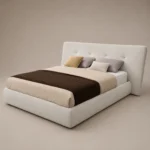 Nuvia Luxury Bed in beige linen by Marina Living UAE