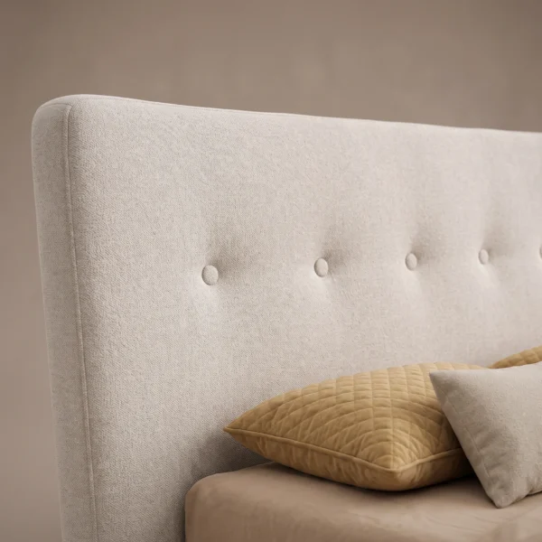 Nuvia-Luxury-Bed Nuvia Luxury Bed in beige linen by Marina Living UAE