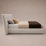 Nuvia Luxury Bed in beige linen by Marina Living UAE