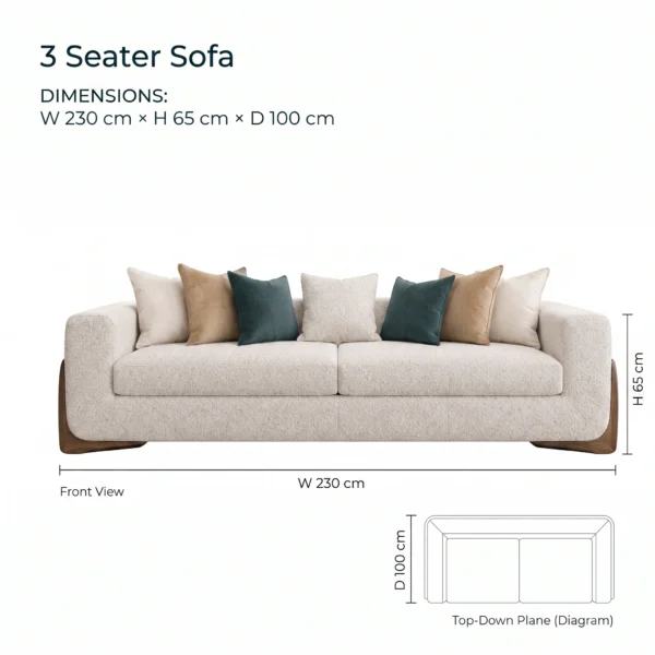 Oakley-Luxury-Sofa Oakley Luxury Three-Seater Sofa in beige linen by Marina Living UAE