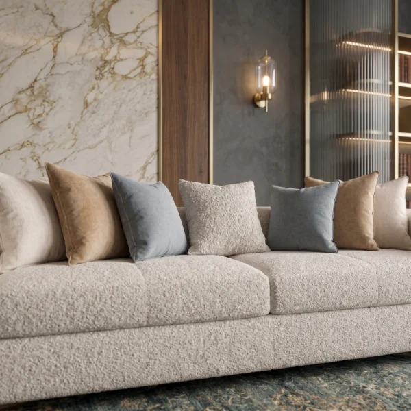 Oakley-Luxury-Sofa Oakley Luxury Three-Seater Sofa in beige linen by Marina Living UAE