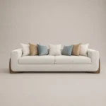 Oakley Luxury Three-Seater Sofa in beige linen by Marina Living UAE