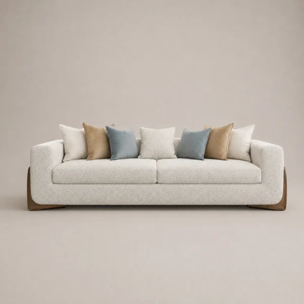 Oakley-Luxury-Sofa Oakley Luxury Three-Seater Sofa in beige linen by Marina Living UAE